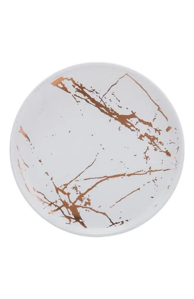 Stone Lain Zora Porcelain 4-piece Dinner Plate Set In White