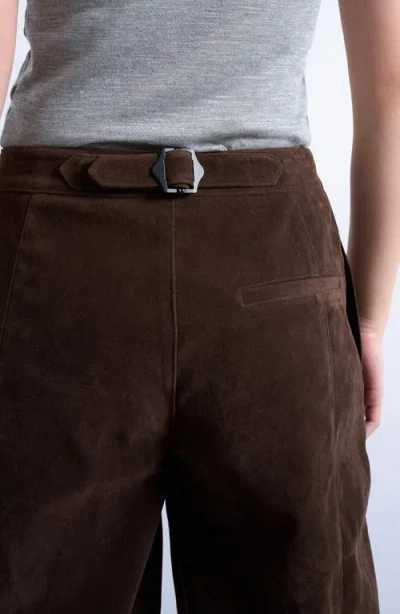 Topshop Tailored Horseshoe Leg Pants In Brown