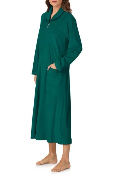 Eileen West Zip-up Longline Robe In Green