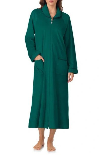 Eileen West Zip-up Longline Robe In Green