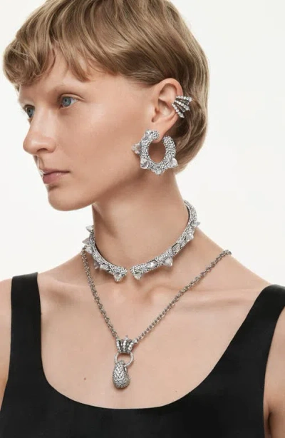 Swarovski Sublima Ruthenium Plated Pendant Necklace In Brown