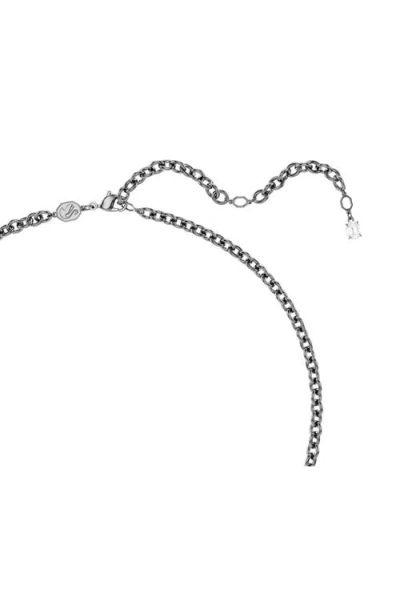 Swarovski Sublima Ruthenium Plated Pendant Necklace In Brown