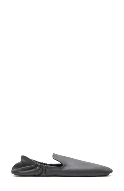 Mango Leather Loafer In Gray