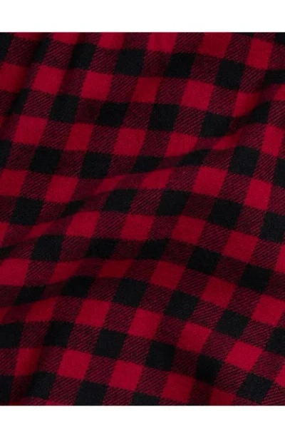 Ralph Lauren Plaid Cotton Flannel Button-up Shirt & Leggings Set In Red