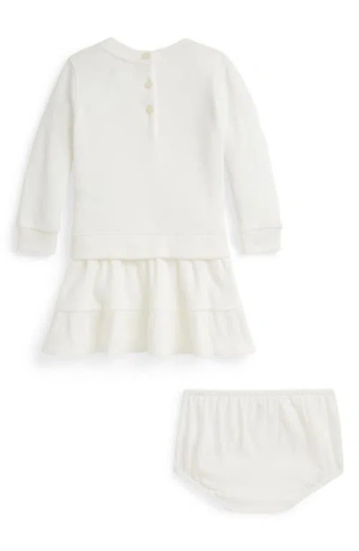 Ralph Lauren Logo Graphic Sweatshirt Dress & Bloomers In Neutral