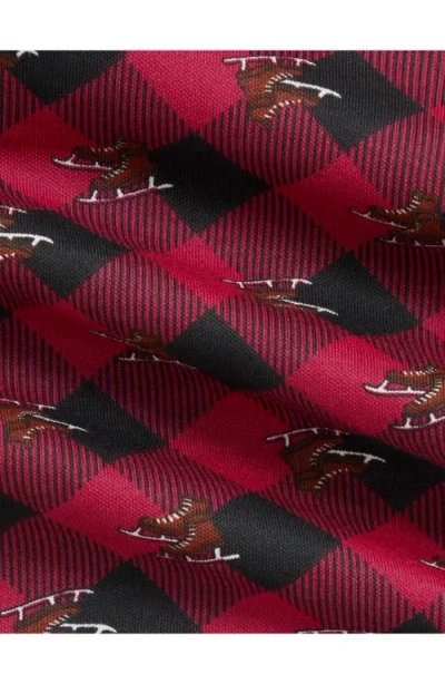 Ralph Lauren Skate Check Cotton Top & Pants Set In Red