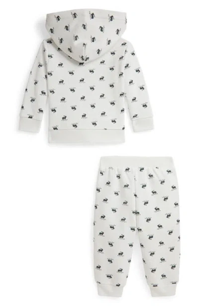 Ralph Lauren Reindeer Magic Fleece Hoodie & Pants Set In White