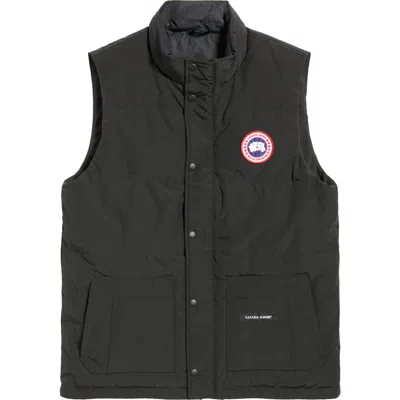 Canada Goose Charcoal Polyester Blend Freestyle Sleeveless Down Jacket In Black