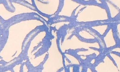 Vince Camuto Print Bubble Sleeve Top In Blue