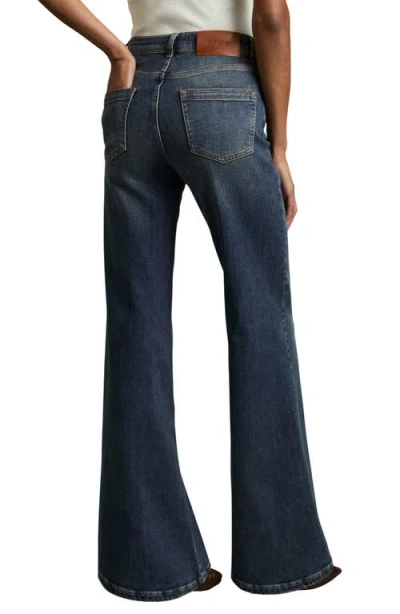 Reiss Bonnie Flare-leg Denim Jeans In Blue