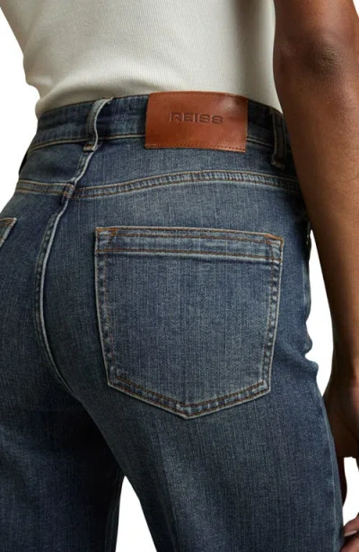 Reiss Bonnie Flare-leg Denim Jeans In Blue
