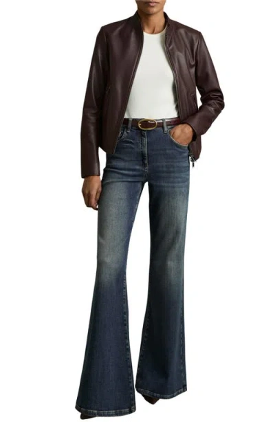 Reiss Bonnie Flare-leg Denim Jeans In Blue