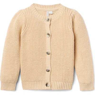 Janie And Jack The Classic Ribbed Cardigan In Neutral