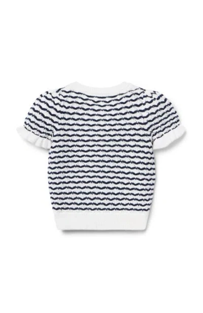 Janie And Jack Wavy Striped Pointelle Sweater Top In Multi