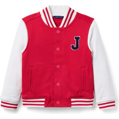 Janie And Jack The Varsity Bomber Jacket In Red