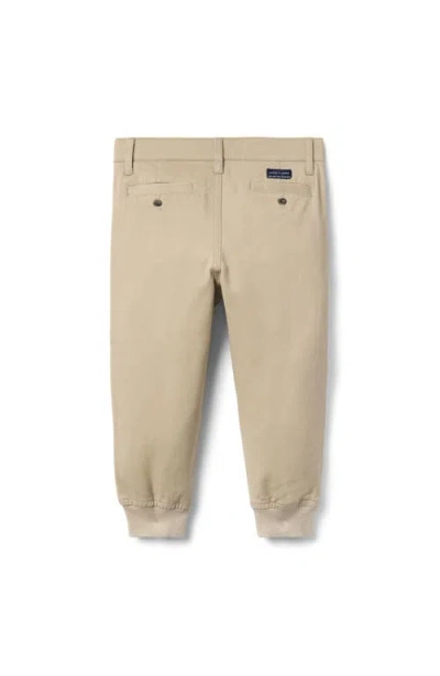 Janie And Jack The Button Twill Jogger In Neutral