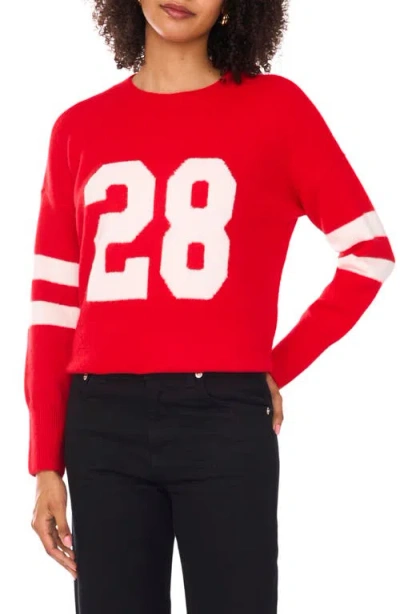 Vince Camuto Number Design Sweater In Red