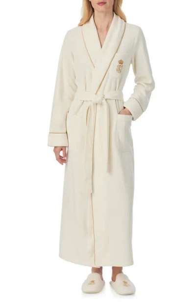 Ralph Lauren Womens Cream Dalton Fleece Long Robe In Neutral