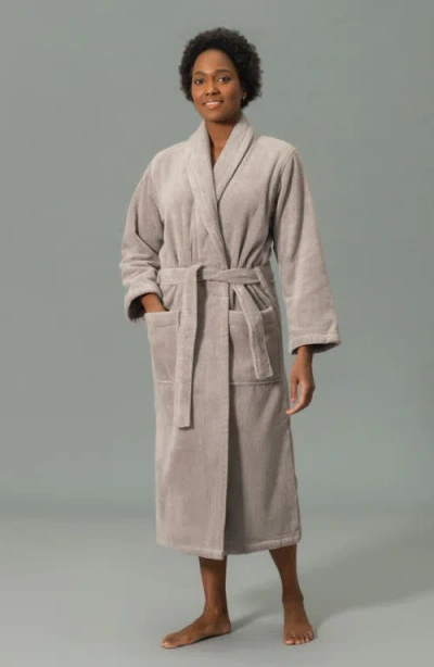 Matouk Milagro Cotton Terry Cloth Robe In Gray