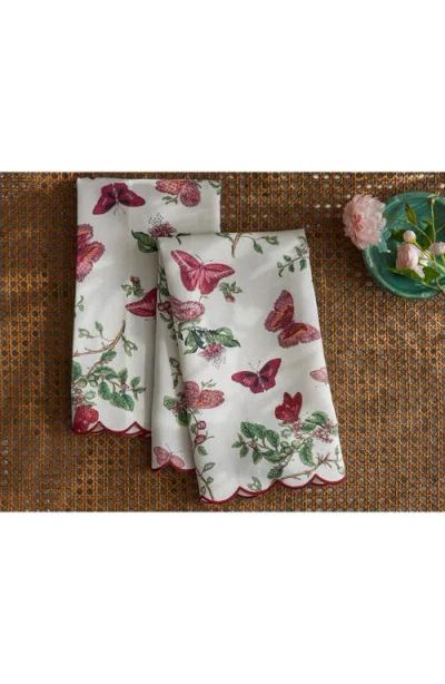 Matouk Baudin Butterfly Set Of 2 Linen Guest Towels In Multi