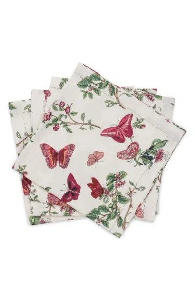 Matouk Baudin Butterfly Set Of 4 Linen Napkins In Multi