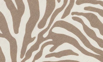 Matouk Regine Set Of 4 Linen Zebra Stripe Linen Napkins In Brown