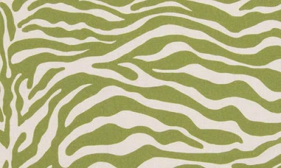 Matouk Regine Set Of 4 Linen Zebra Stripe Linen Placemats In Green