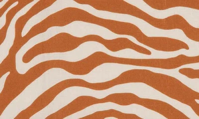 Matouk Regine Set Of 4 Linen Zebra Stripe Linen Placemats In Brown