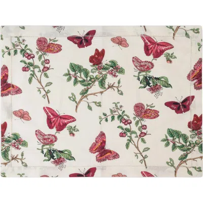 Matouk Baudin Butterfly Set Of 4 Linen Placemats In Multi