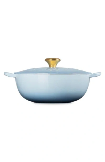 Le Creuset Holly Collection Enameled Cast Iron 4.5 Qt. Traditional Chef's Oven With Lid In Blue