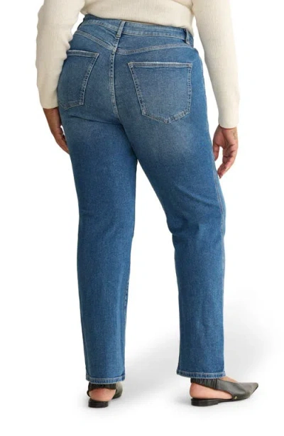 Warp & Weft Warp+weft Ase High Waist Straight Leg Jeans In Blue