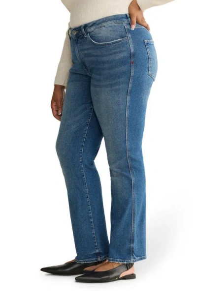 Warp & Weft Warp+weft Ase High Waist Straight Leg Jeans In Blue