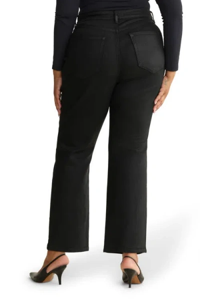 Warp & Weft Warp+weft Ase High Waist Straight Leg Jeans In Black