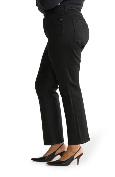 Warp & Weft Warp+weft Ase High Waist Straight Leg Jeans In Black