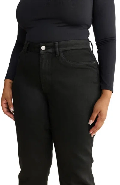 Warp & Weft Warp+weft Ase High Waist Straight Leg Jeans In Black
