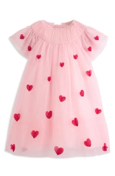 Mini Boden Kids' Embroidered Tulle Dress In Pink