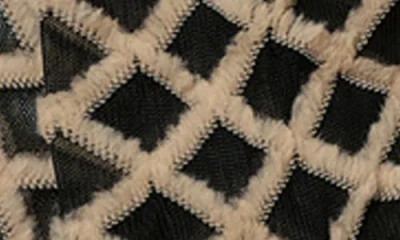 Stems Fringe Diamond Crew Socks In Black