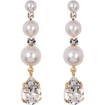 Jennifer Behr Corisande 18k Gold-plated Crystal Earrings In Gold