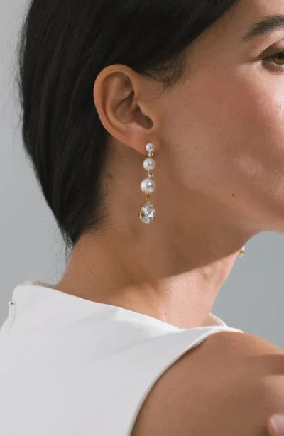 Jennifer Behr Corisande 18k Gold-plated Crystal Earrings In Gold