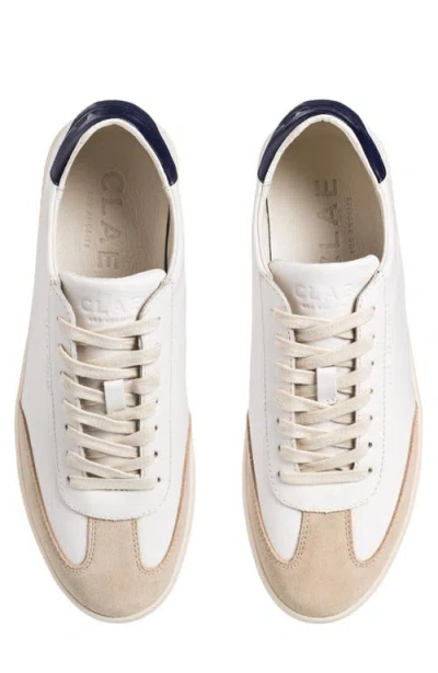 Clae Deane Low Top Leather Sneaker In White