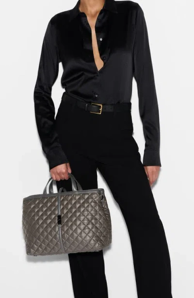 Mz Wallace Medium Astor Diamond Quilted Top Handle Bag In Gray