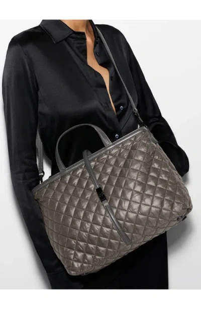 Mz Wallace Medium Astor Diamond Quilted Top Handle Bag In Gray