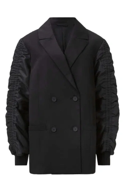 Allsaints Womens Black Lorna Cotton And Shell Blazer Jacket