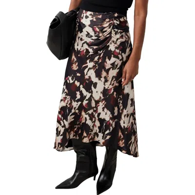 Mint Velvet Abstract Print Midi Skirt In Multi