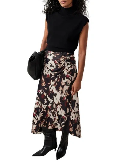 Mint Velvet Abstract Print Midi Skirt In Multi