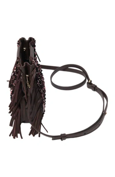 Maje Rhinestone Miss M Mini Bag In Brown