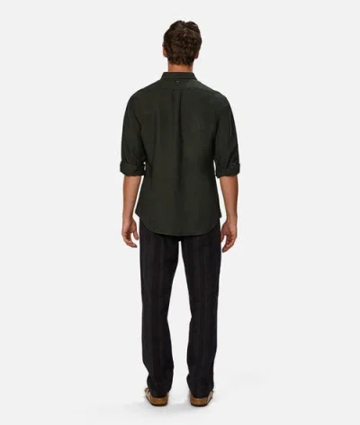Industrie Australia The Tennyson Linen Blend Long Sleeve Shirt In Green