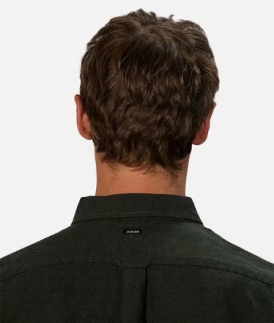Industrie Australia The Tennyson Linen Blend Long Sleeve Shirt In Green