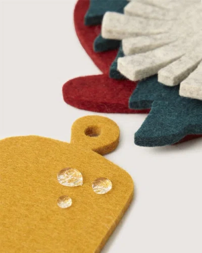 Graf & Lantz Graf Lantz Merino Wool Deck The Halls Coaster Multi 4 Pack In Multi