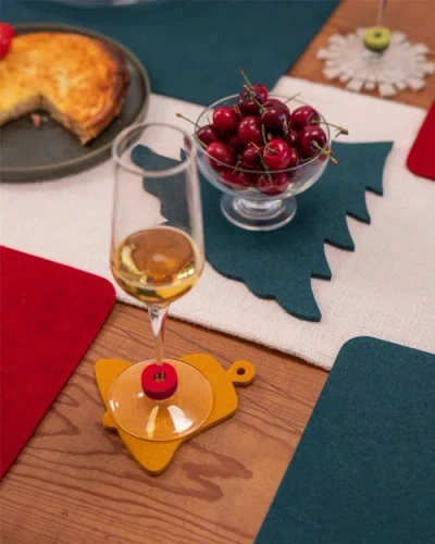 Graf & Lantz Graf Lantz Merino Wool Deck The Halls Coaster Multi 4 Pack In Multi